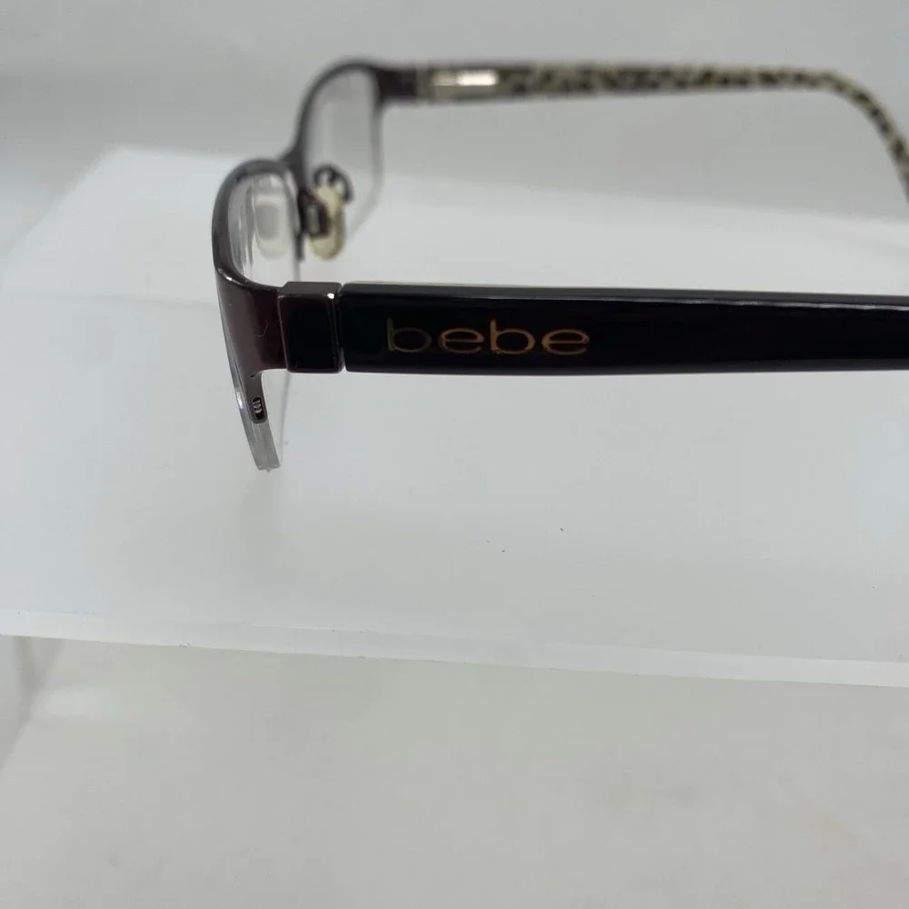 Bebe Eyeglasses Women FRAME ONLY Cat Eye Half Rim 57-17 Brown 502